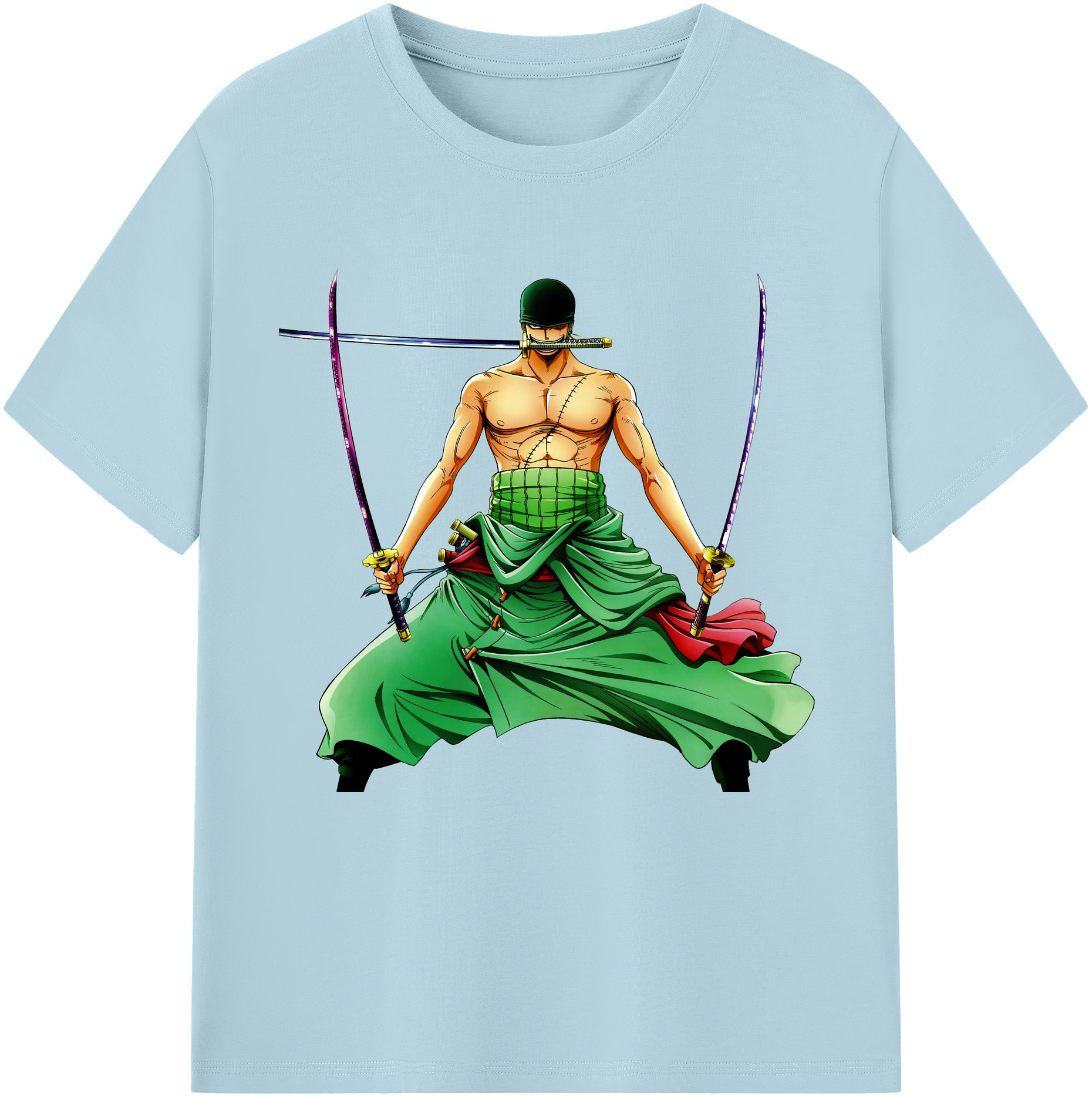 ワンピース ロロノア・ゾロ ONE PIECE Roronoa Zoro 綿100％半袖Tシャツ（フロントプリント）